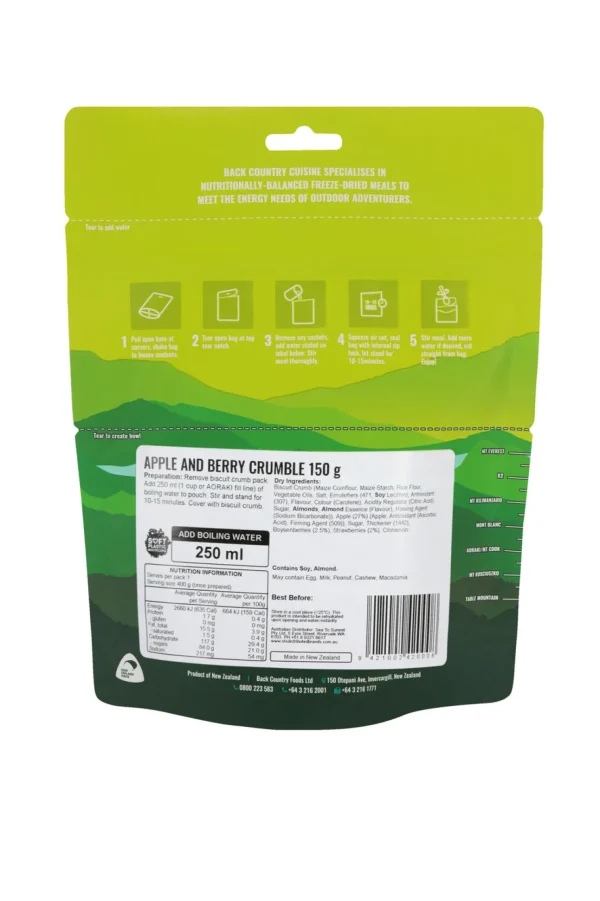 Back Country Cuisine Apple And Berry Crumble — 150 G>Macpac New