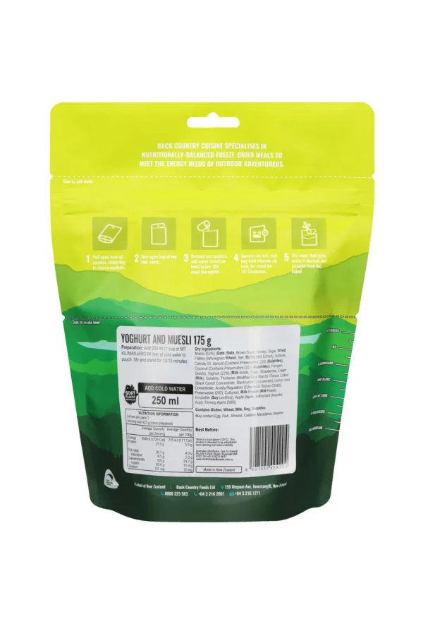 Back Country Cuisine Yoghurt And Museli —175 G>Macpac Best