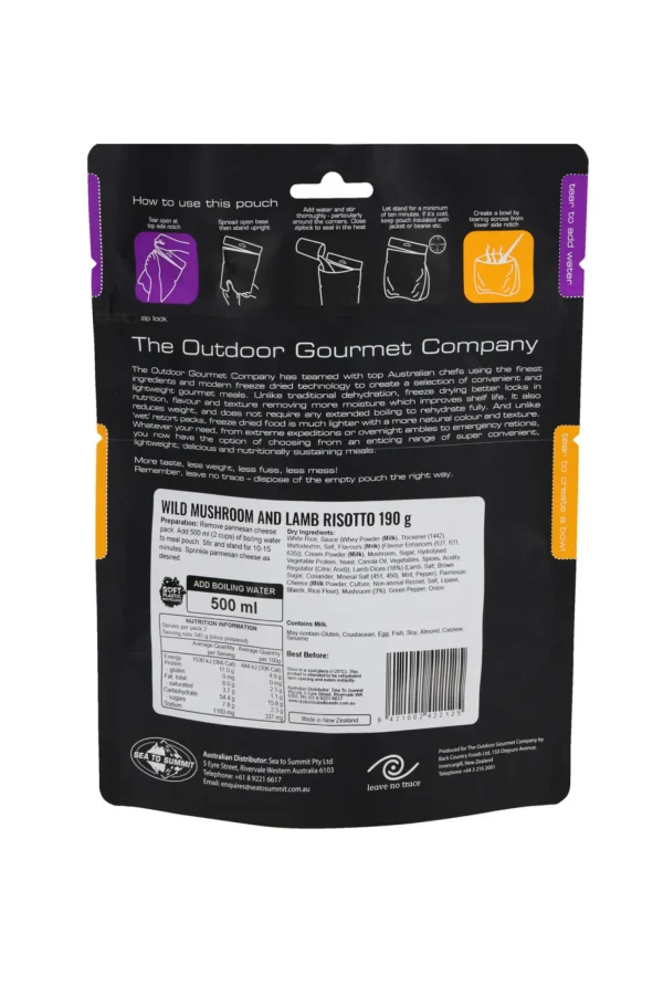 The Outdoor Gourmet Company Wild Mushroom And Lamb Risotto —190 G>Macpac Clearance