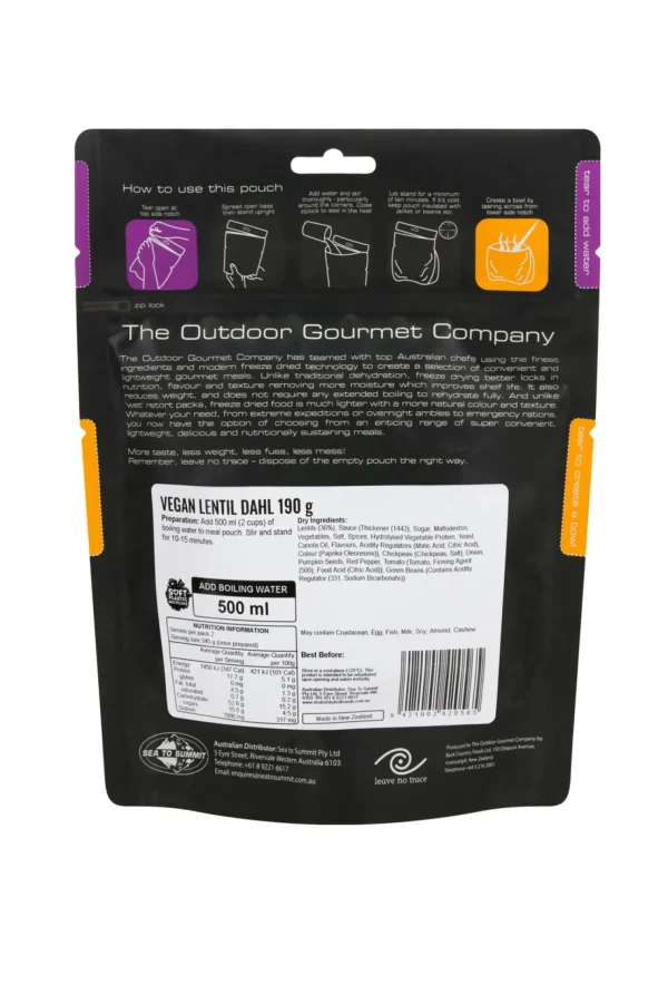 The Outdoor Gourmet Company Vegan Lentil Dahl —190 G>Macpac Cheap